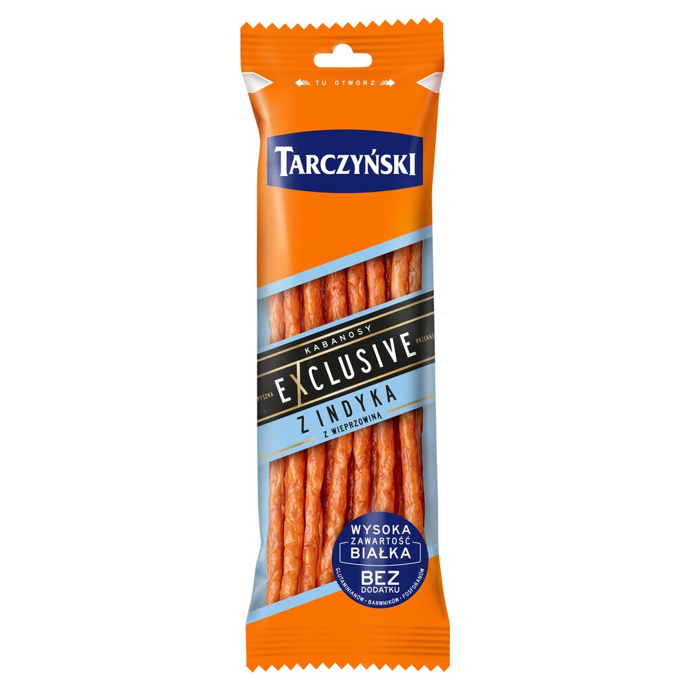 Tarczyński Exclusive Kabanosy z indyka z wieprzowiną 90 g. /szt.